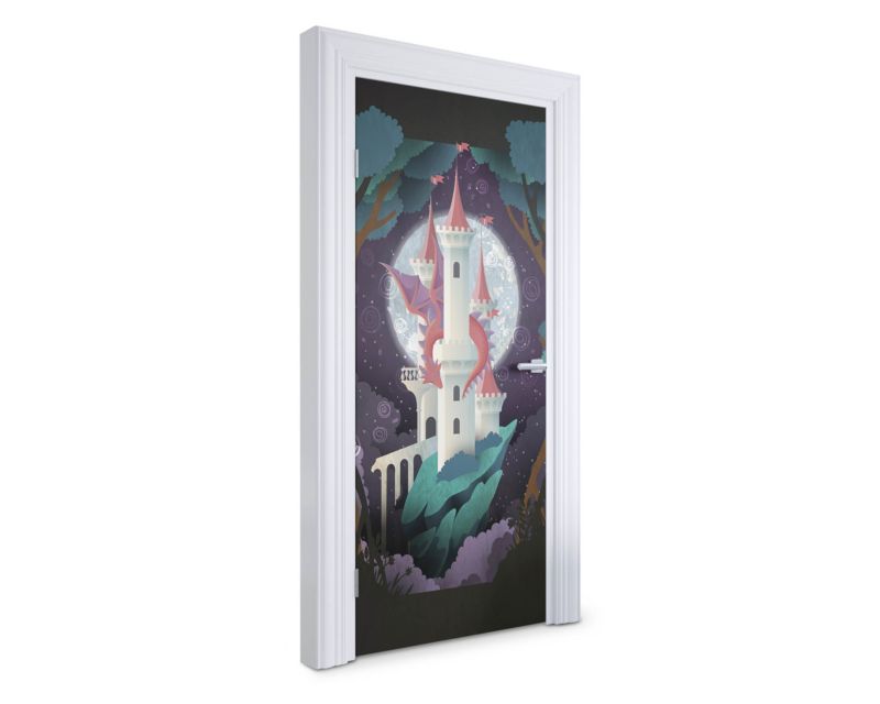 Naklejka na drzwi Wallfluent 95x205 cm Leniwce na gałęzi 1 szt.