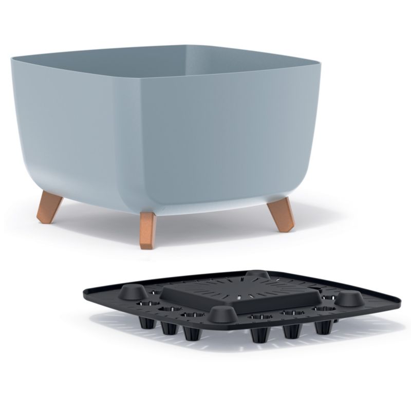 Doniczka EDANTI Ogrodowa 39 cm Na Nóżkach Dekoracyjna Szara 1 szt.