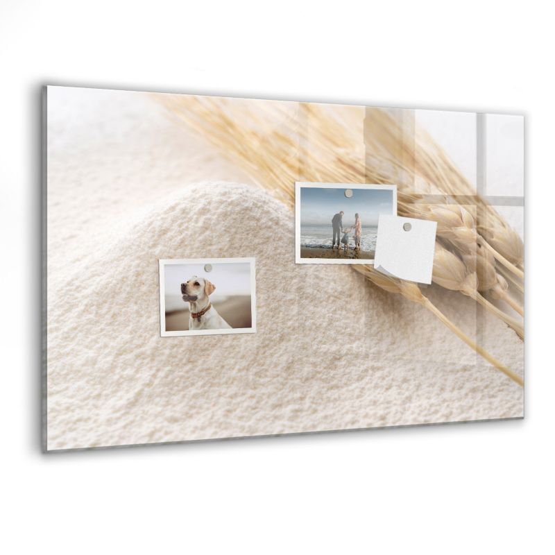 Szklana tablica magnetyczna Wallfluent 60x40 cm Mąka Czarny marker 1 szt.