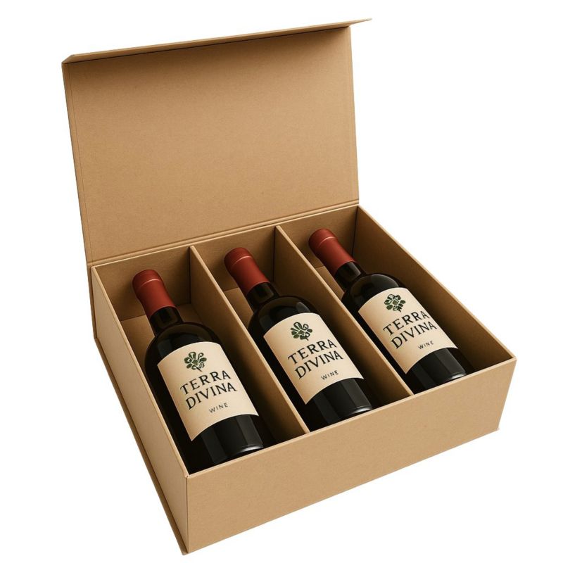 Pudełko Neopak na 3 wina z magnesem 320x270x85mm KRAFT 1 szt.