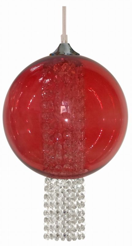 Lampa sufitowa Candellux Allani chromowana-czerwona-przezroczysty wym: 120 x 25 x 25 cm 1xE27 x 60W 1 szt.