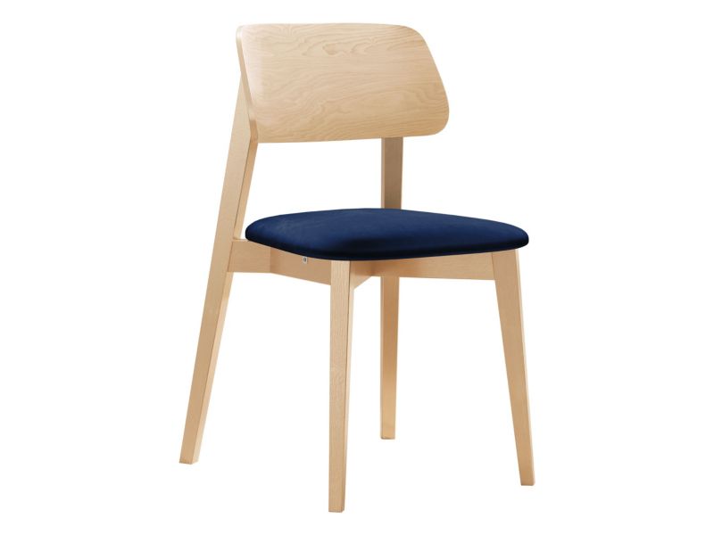 Krzesło MIRJAN 24 tapicerowane KT63 buk/granatowy aksamit 1 szt.