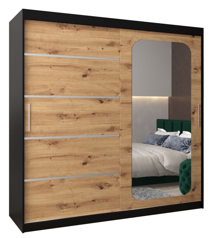 Szafa przesuwna Garderoba Abiks PROMO V2 200 czarny/artisan 1 szt.