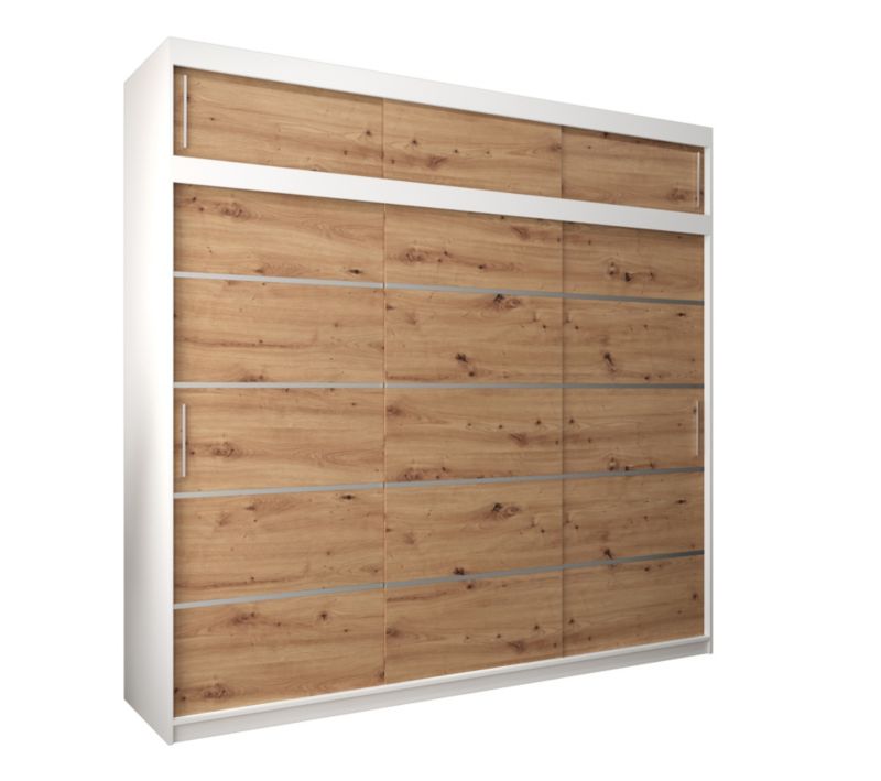 Szafa przesuwna Abiks Verona 1 250 biały + artisan z nadstawką 1 szt.