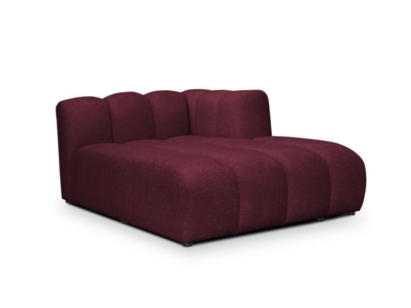 Szezlong prawostronny LaMiaSofa NAPOLI z tkaniny szenilowej 179x113 cm burgundowy 1 szt.