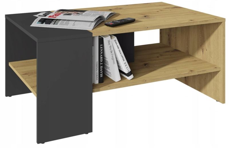 Ława Matkam STRAP stolik kawowy 100cm dąb wotan-czarny 1 szt.