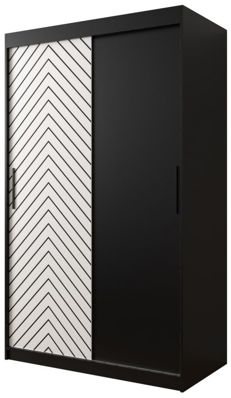 Szafa przesuwna Garderoba Abiks Jodełka 120 czarny + biały 1 szt.