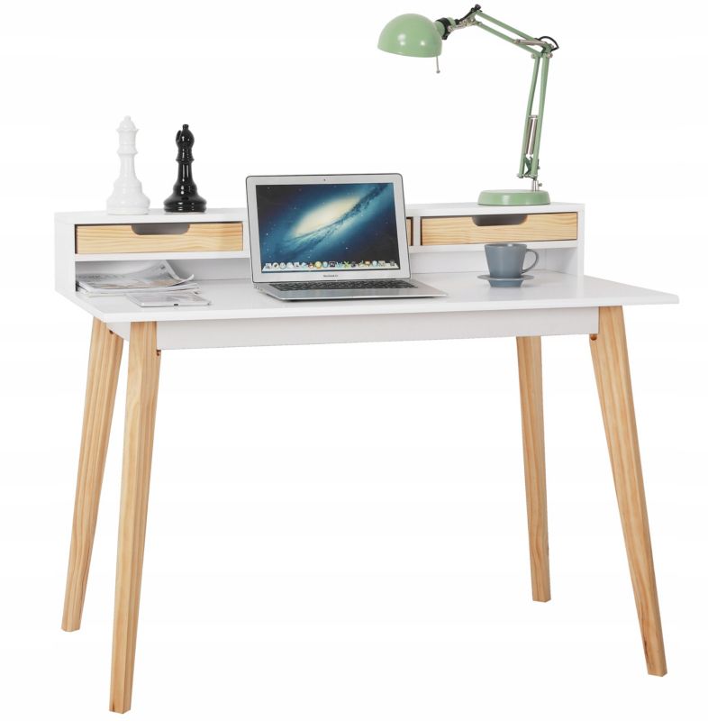 Biurko z szufladkami JUMI duże eleganckie nowoczesne 110 cm do gabinetu biura 1 szt.