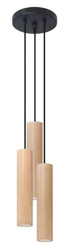 Lampa sufitowa wisząca Sollux Lighting Lino 1117 czarno-brązowa szerokość 20 cm 3xGU10 x 12W 1 szt.