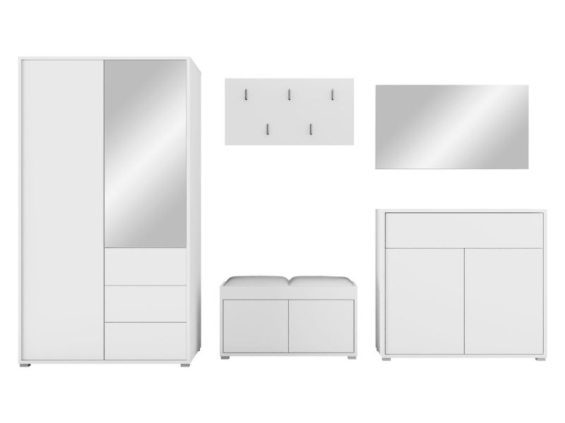 Zestaw MIRJAN 24 do przedpokoju Gesita V biały biała ekoskóra 1 szt.