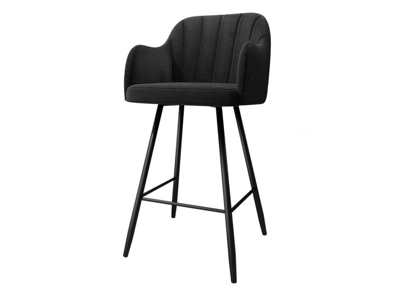 Hoker MIRJAN 24 tapicerowany z oparciem SH1 czarny 1 szt.