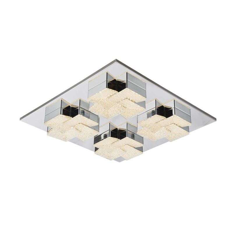 Plafon sufitowy nowoczesny Italux Clarise chromowany srebrny LED 56W 3000K 4100lm IP20 wym: 8 x 50 x 50 cm metal - 1 szt.