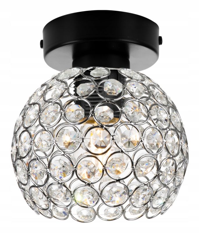 Lampa sufitowa kinkiet Light Home LH Crystal 1x E27 60W czarny/srebrny 1szt.