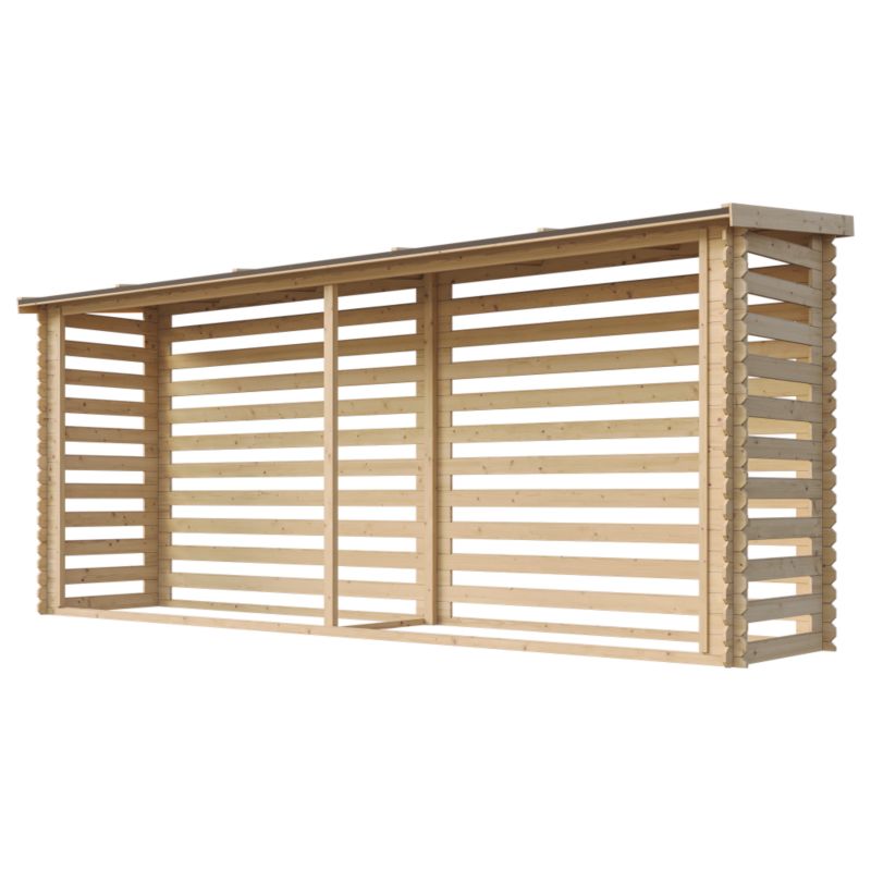 Drewniana szopa na drewno Timbela 4 m², M203, drewno naturalne, grubość deski 19 mm, 1 szt.