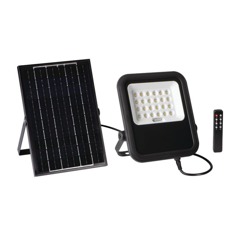 Naświetlacz solarny LED Kanlux czarno-biały LED 10W 4000K 1200 z pilotem IP65 wym: 28,2 x 24,3 x 4,6 cm tworzywo sztuczne - 1 szt.