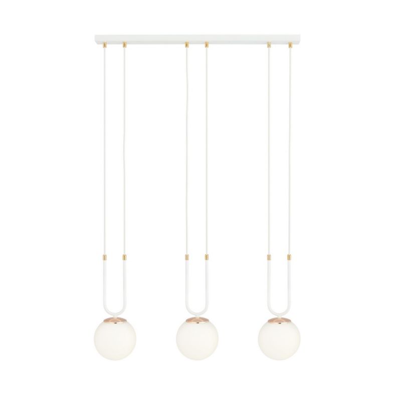 Lampa sufitowa Emibig Glam biało-złota wym: 115 x 70 x 15 cm 3xE14 x 10W 1 szt.