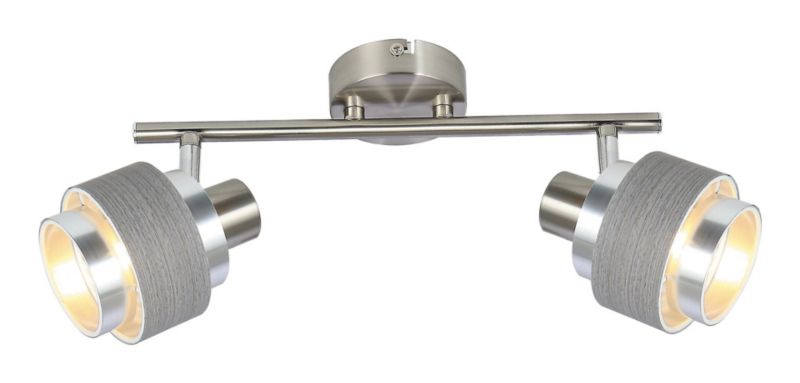 Spot oprawa sufitowa Rabalux Basil chrom satynowany-szary dąb 2 x E14 x 10W IP20 wym: 15 x 8,5 x 8,5 cm - 1 szt.