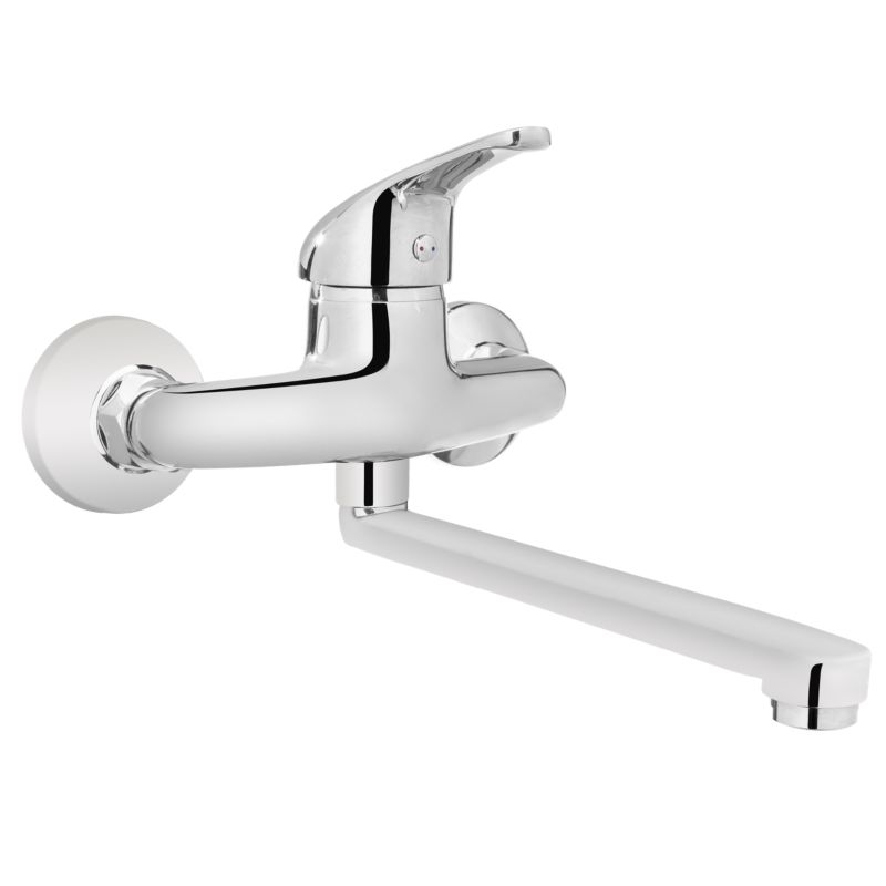 Bateria kuchenna zlewozmywakowa Invena Modena z wylewką typu S chrom 1 szt.