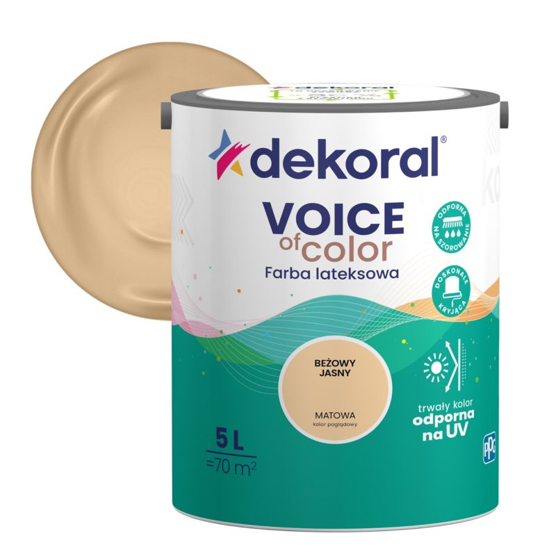 Farba kolorowa Dekoral Voice of Color beżowy jasny 5 l