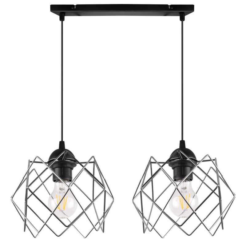 Lampa sufitowa wisząca Light Home LH Stella 2x E27 60W klosz chrom 1szt.