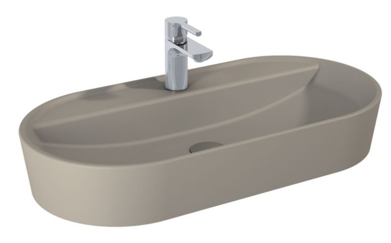 Umywalka ceramiczna Elita Babette owalna 81,5x41,5 cm fume mat nablatowa 1 szt.