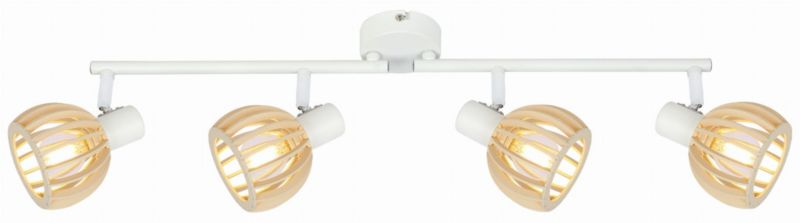 Lampa sufitowa Candellux Atarri biała jasne drewno wym: 18 x 76 x 10 cm 4xE14 x 25W 1 szt.
