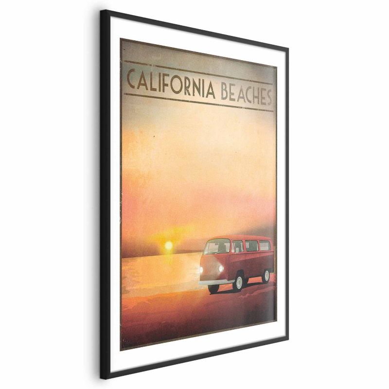 Plakat Artgeist California Beaches 60x90 cm z ramą czarną 1 szt