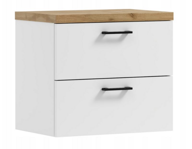 Szafka łazienkowa pod umywalkę Better Home 50 cm, biała + dąb craft złoty, 1 szt.