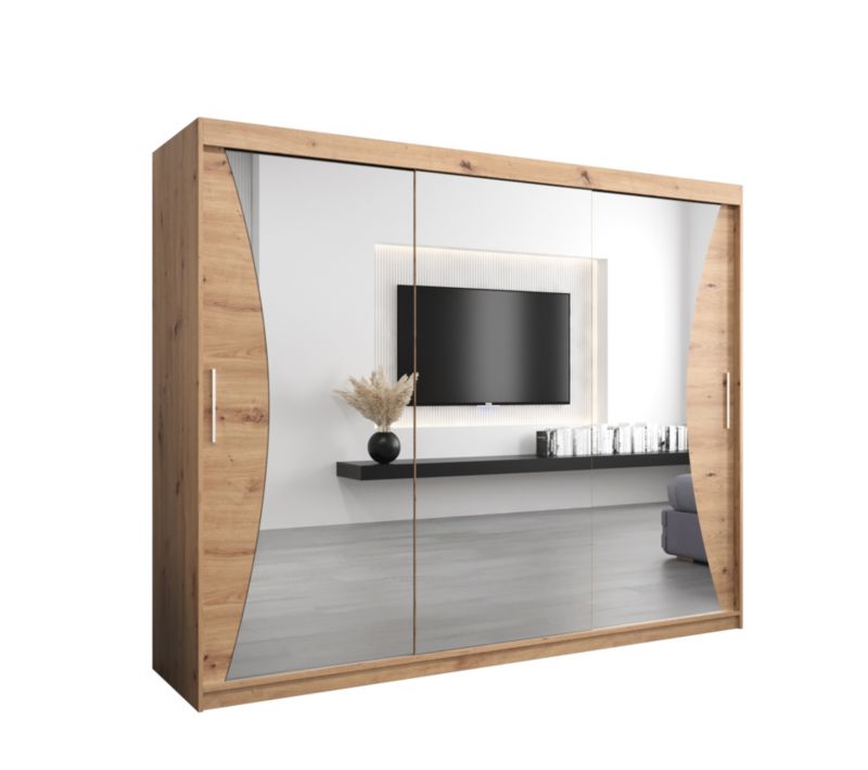 Szafa przesuwna Garderoba Abiks MONACO 250 dąb artisan + dąb artisan 1 szt.