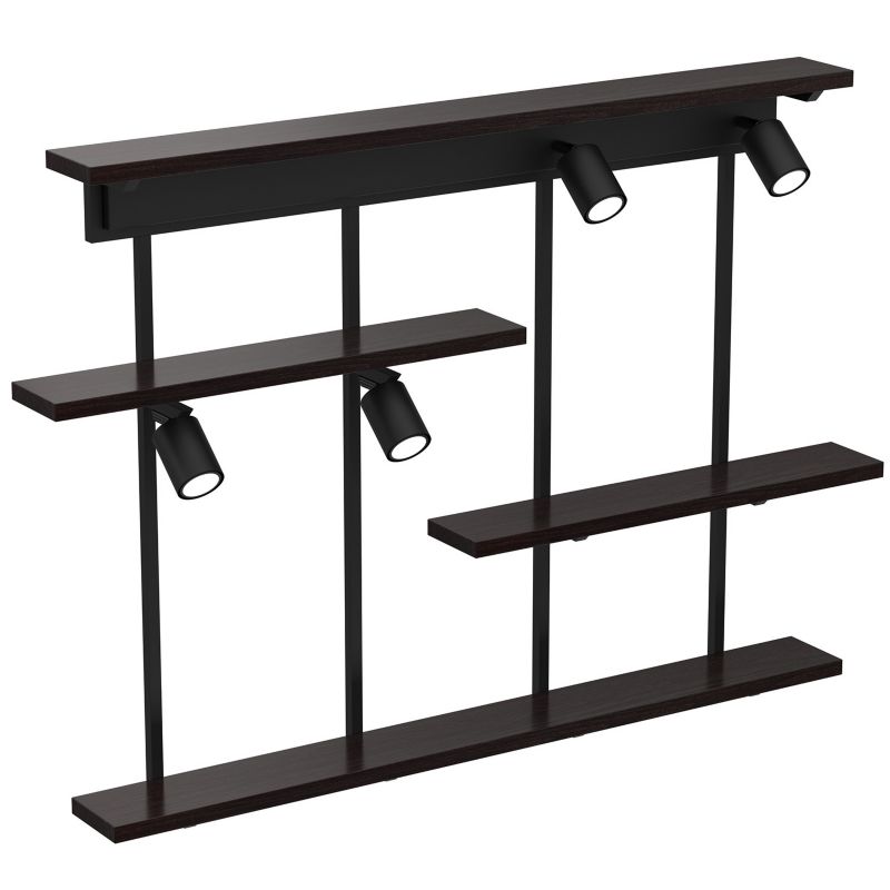 Kinkiet ścienny Luminex Shelf czarny mat 4 x GU10 x 8W IP20 wym: 75 x 102 x 12 cm - 1 szt.