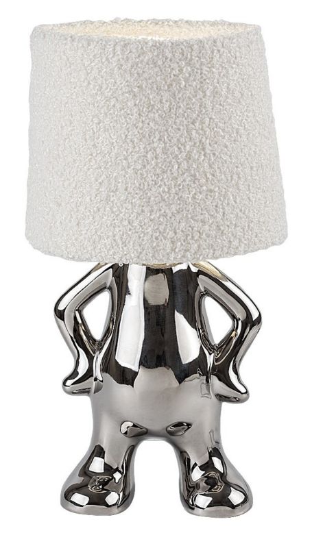 Lampa stołowa Rabalux Smurfy chromowana kremowa 1 x E14 x 40W IP20 wym: 28 x 15 x 15 cm ceramika - 1 szt.