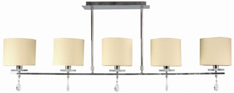 Lampa sufitowa wisząca Candellux Estera beżowo-chromowana wym: 55 x 112 x 15 cm 5xE14 x 40W 1 szt.