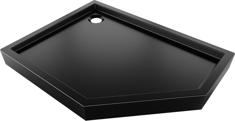 Brodzik pięciokątny Mexen Flow+ czarny mat 90x100 cm 1 szt.