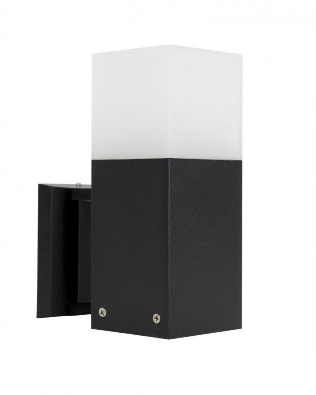 Kinkiet ścienny zewnętrzny SU-MA Cube czarny 1 x E27 x IP44 wym: 20,5 x 8 x 14 cm - 1 szt.