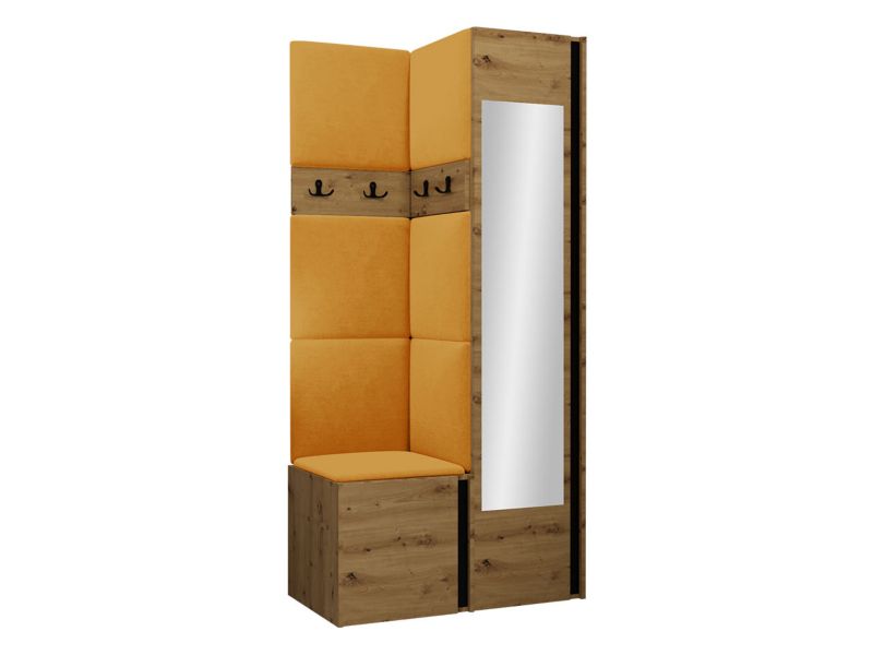 Garderoba MIRJAN 24 Orion XXV dąb artisan/czarny + żółty 1 kpl.