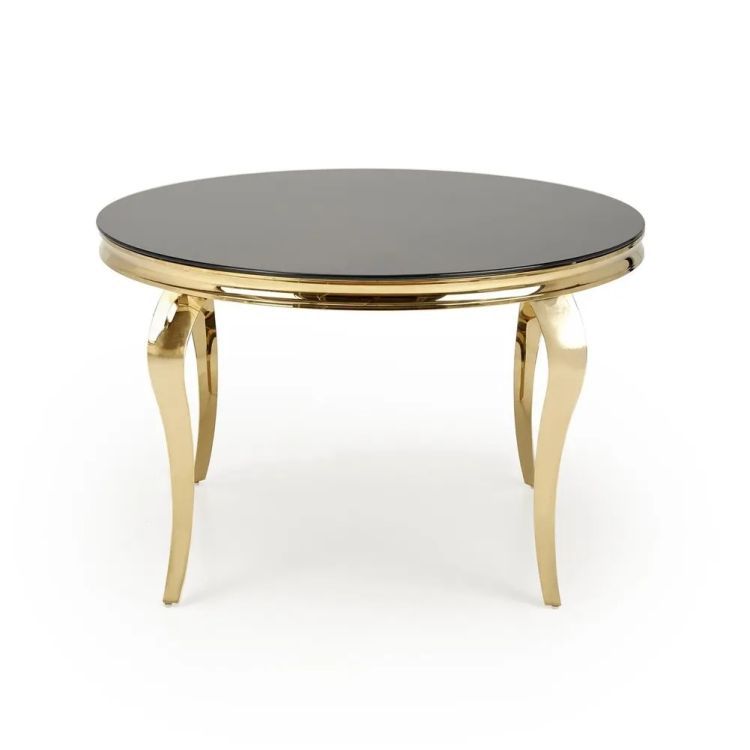 Stół Halmar okrągły REGINALD 2 120x120 czarny/złoty 1 szt