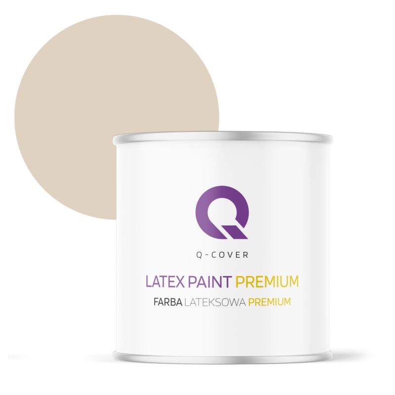Farba Lateksowa Premium Plamoodporna do Ścian i Sufitów Q-Cover Beżowy jasny H4164 Głęboki Mat 2L