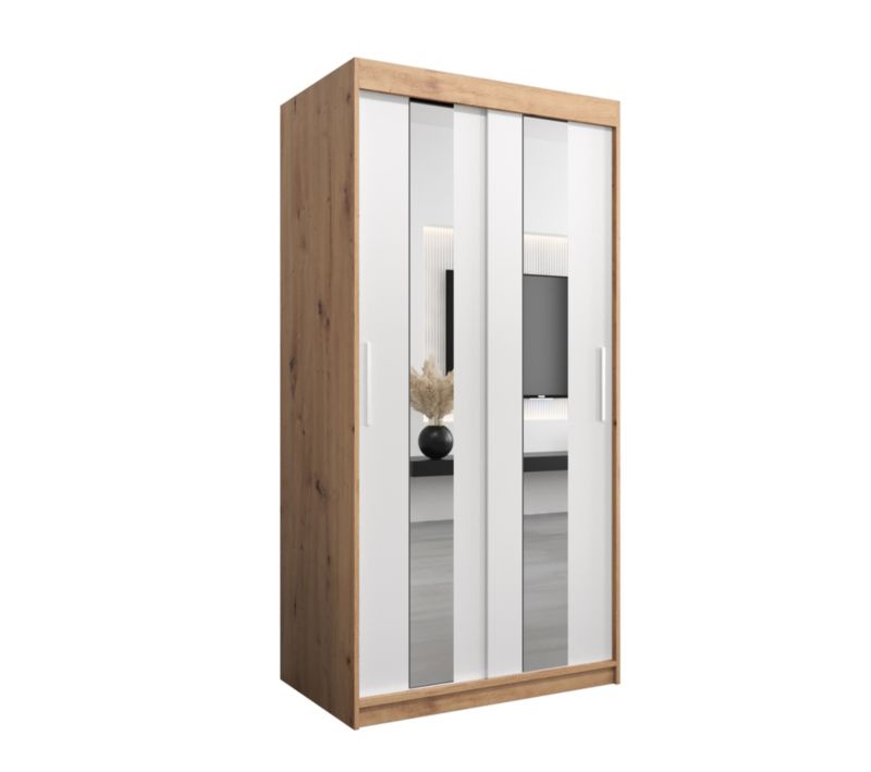 Szafa przesuwna Garderoba Abiks POLE 100 artisan/biały 1 szt.