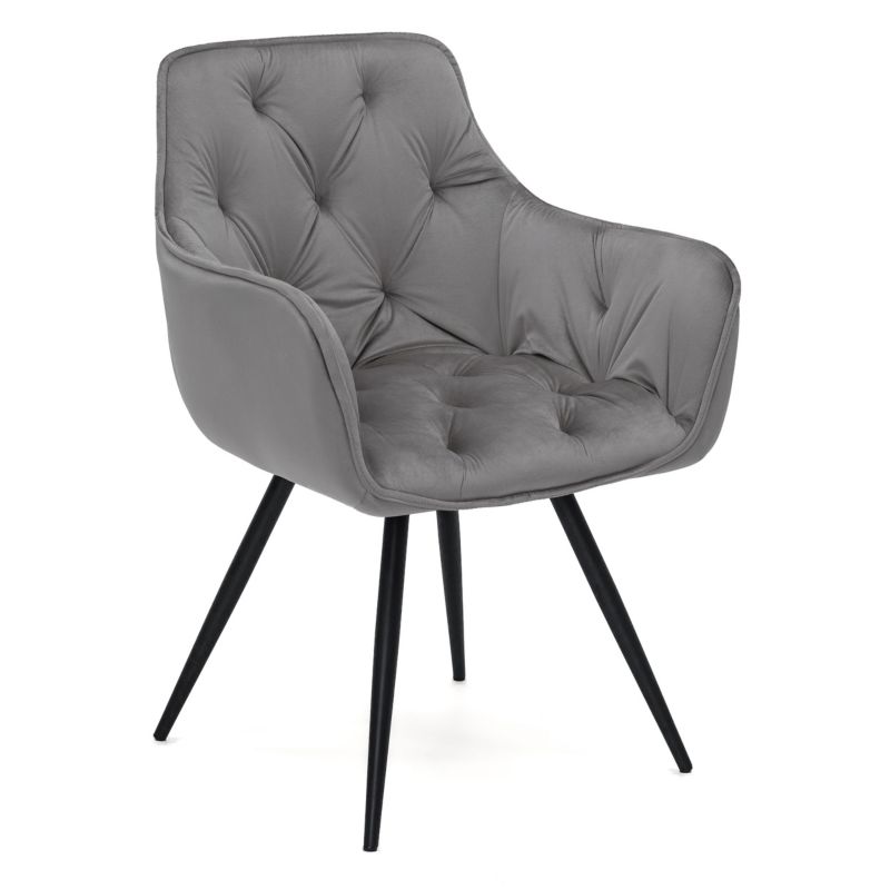 Krzesło obrotowe MebleMWM DC-0084-3 welur szare nogi czarne 1 szt.