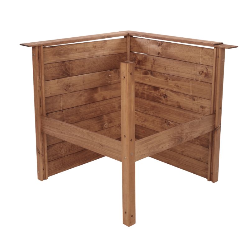 Rabata podwyższana MODO24 ogrodowa moduł dodatkowy 75x79x79 cm sosna impregnowana brązowa 1 szt.