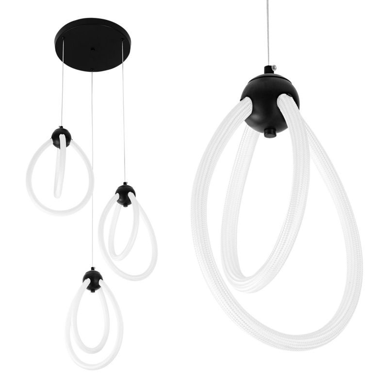 Lampa Sufitowa Wisząca Toolight Led G022-3Cpr Czarny 1 Szt