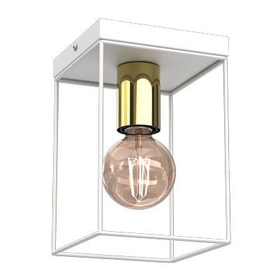 Lampa sufitowa wisząca Luminex Homen 3566 biały mat-złoty połysk nowoczesna 1xE27 x 15W 1 szt.