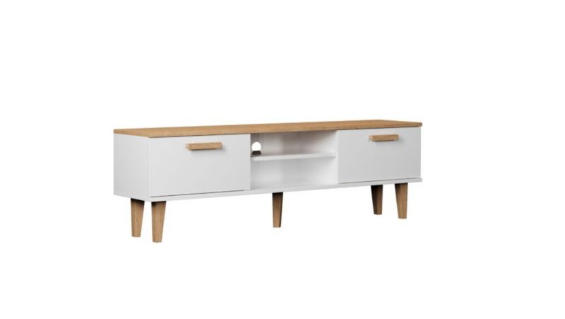 Szafka RTV Kocot Meble DENVER 160 biała/hikora 1 szt.