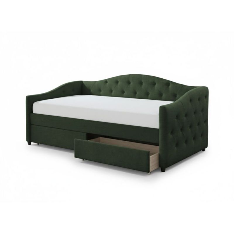 Łóżko Halmar tapicerowane ALOHA 90x200 zielone z szufladami 1 szt