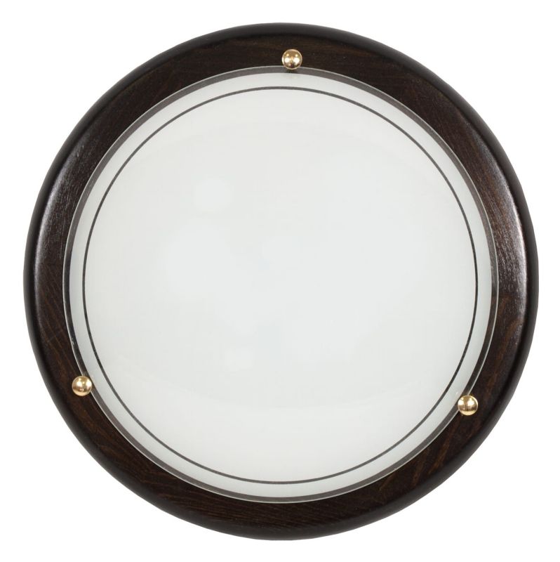 Plafon Candellux Wenge naturalne drewno-biały 1 x E27 x IP20 wym: 9 x 30 x 30 cm - 1 szt.