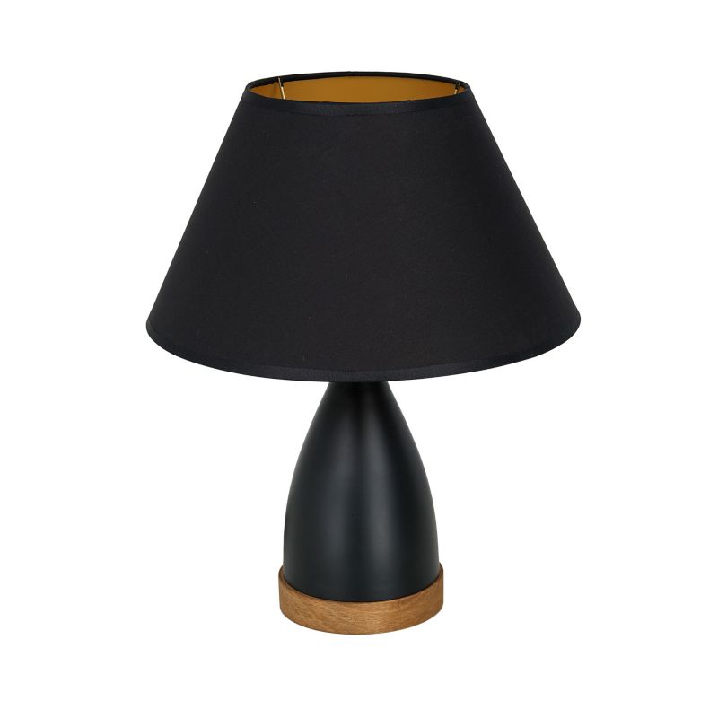 Lampka stołowa Luminex Table Lamps czarna drewniana 1 x E27 x 15W IP20 wym: 38 x 30 x 30 cm tkanina - 1 szt.