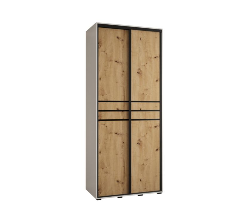 Szafa przesuwna Abiks DAVOS 10 wysoka szer.110cm biały/artisan/czarny 1szt.