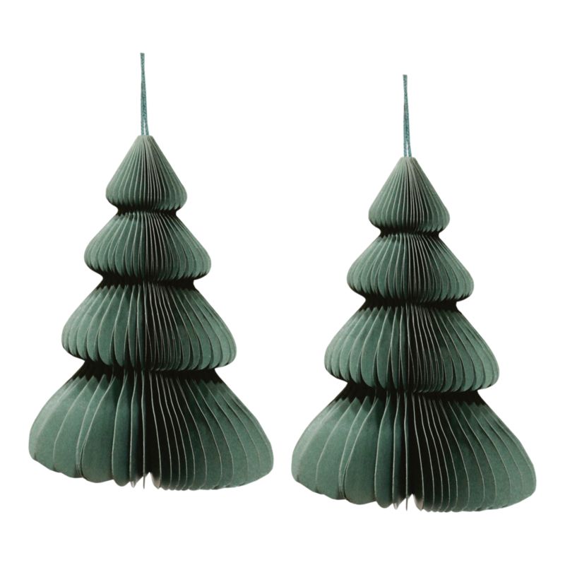 Choinki papierowe 15 cm 2 sztuki zielone