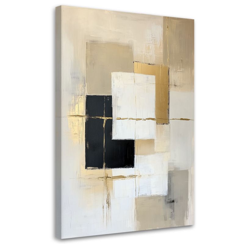 Obraz do salonu Feeby Abstrakcja Kształty Geometria Beżowy 40x60cm 1szt