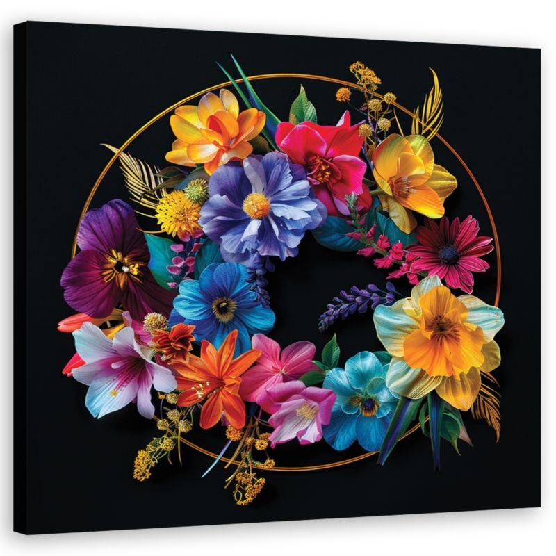 Obraz do salonu sypialni Feeby Bukiet Kolorowych Kwiatów 30x30 cm 1szt